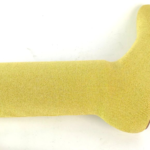 Sparkling Yellow Gold Stretch Boots with Silver Heels - Picture 2 of 4